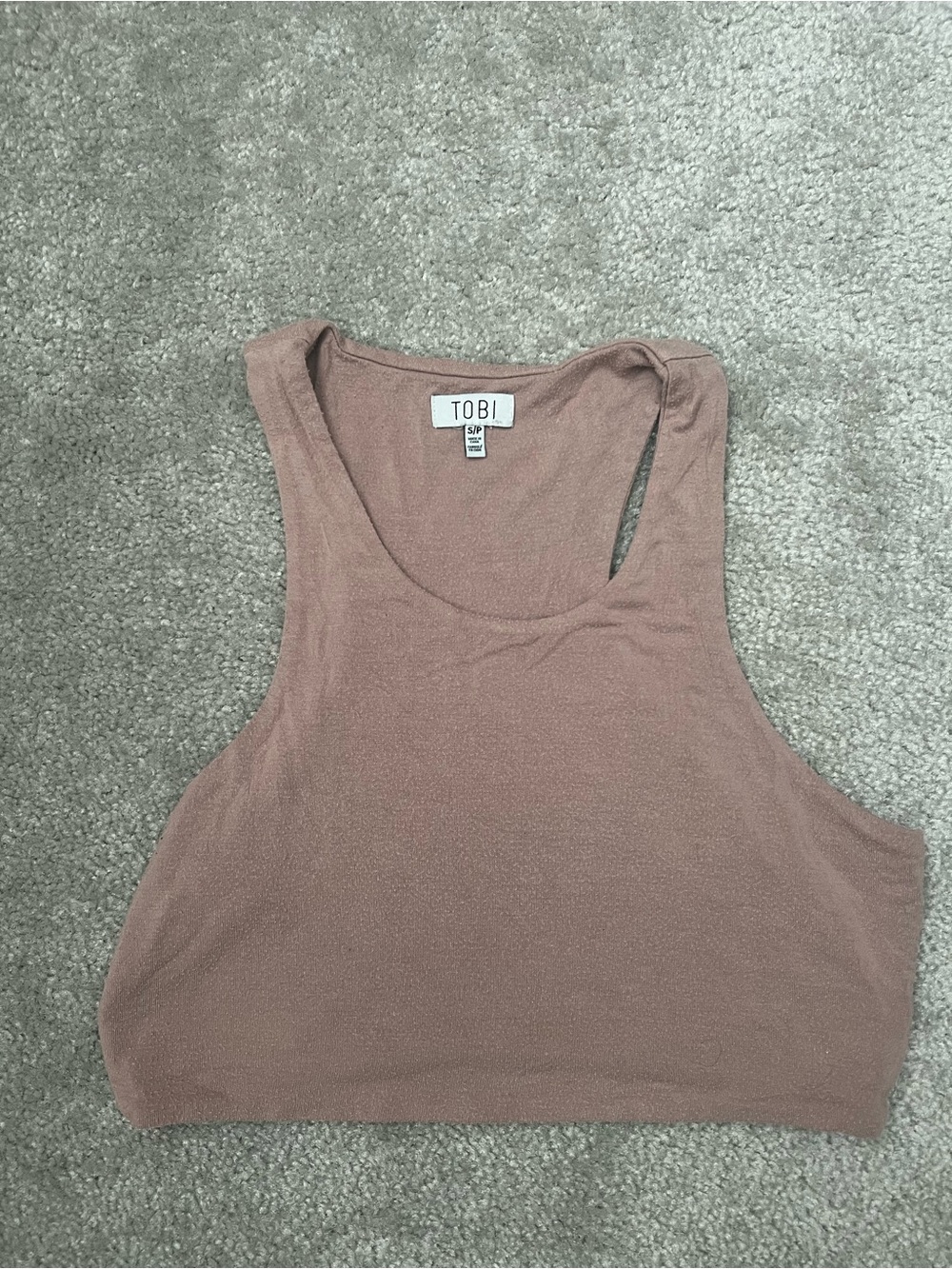 Tobi Mauve Cropped Racerback Tank